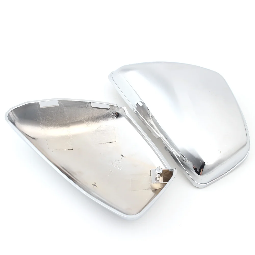 Motorcycle Battery Side Fairing Cover ABS Plastic Guard Protector Covers Chrome Black For Yamaha XV700 750 1000 1100 Virago