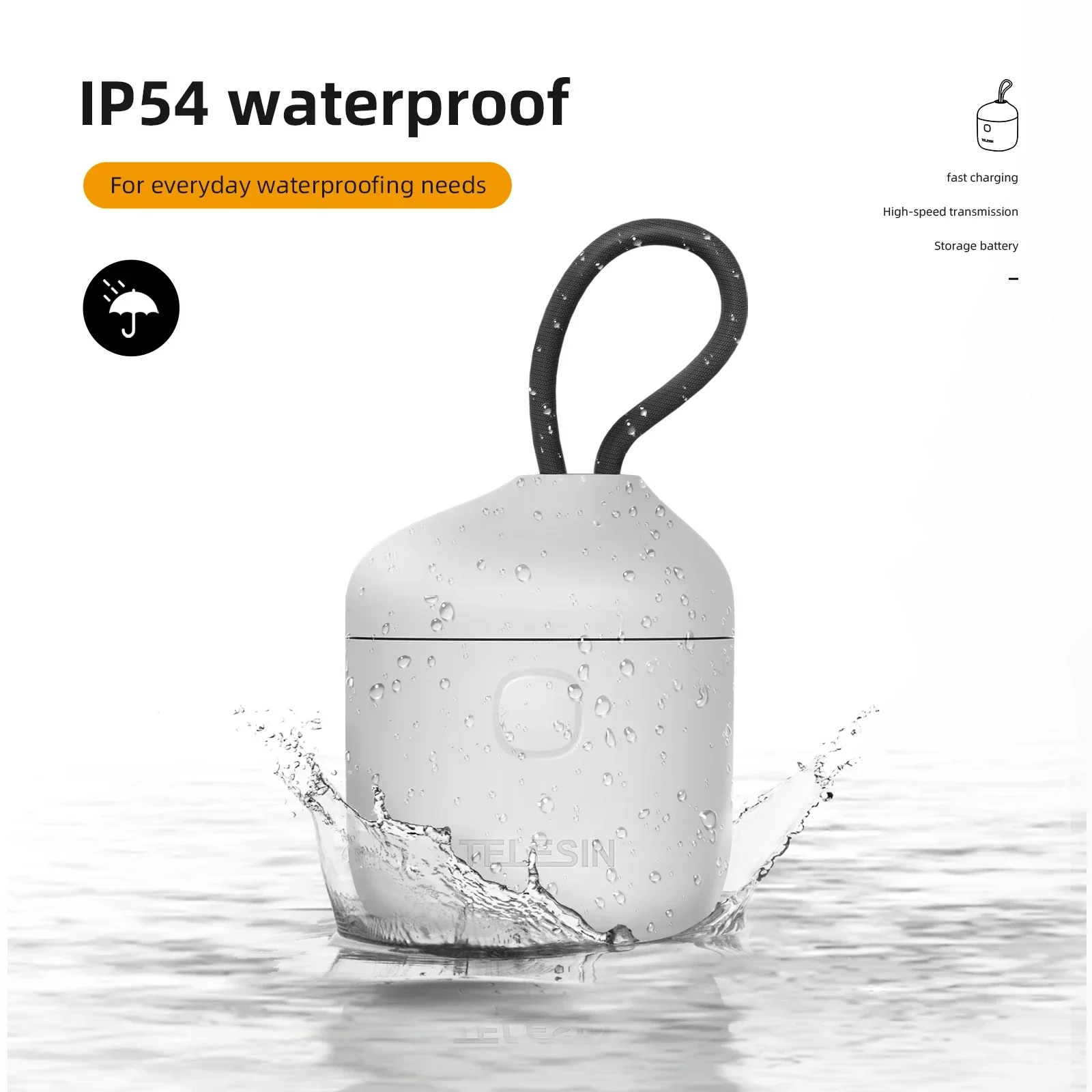 مجموعة بطاريات صندوق شحن سريع من TELESIN لشاحن Gopro Hero12 11 10 9 الكل في واحد مع ملحقات تخزين قارئ TF Gopro