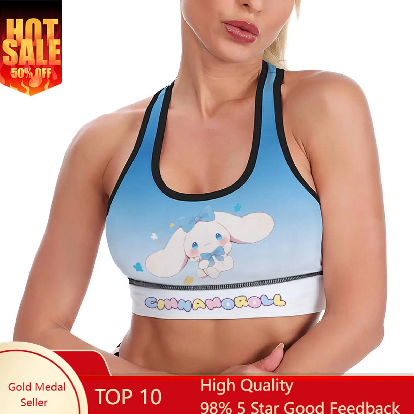 

Cinnamoroll Sports Tank Top Womens Yoga Vest Sanrio Cartoon Sexy Crop Tanks Cute Racerback Tops Soft Undershirt