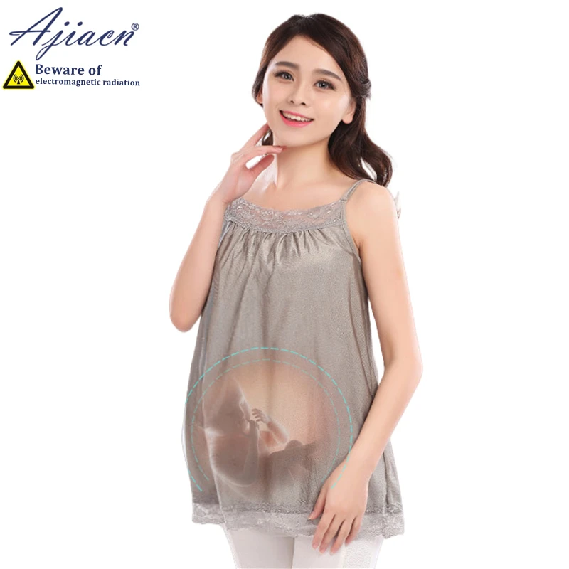 Anti-radiation 100% silver fiber knitted fabric maternity slip dress home appliances Electromagnetic radiation shielding camis