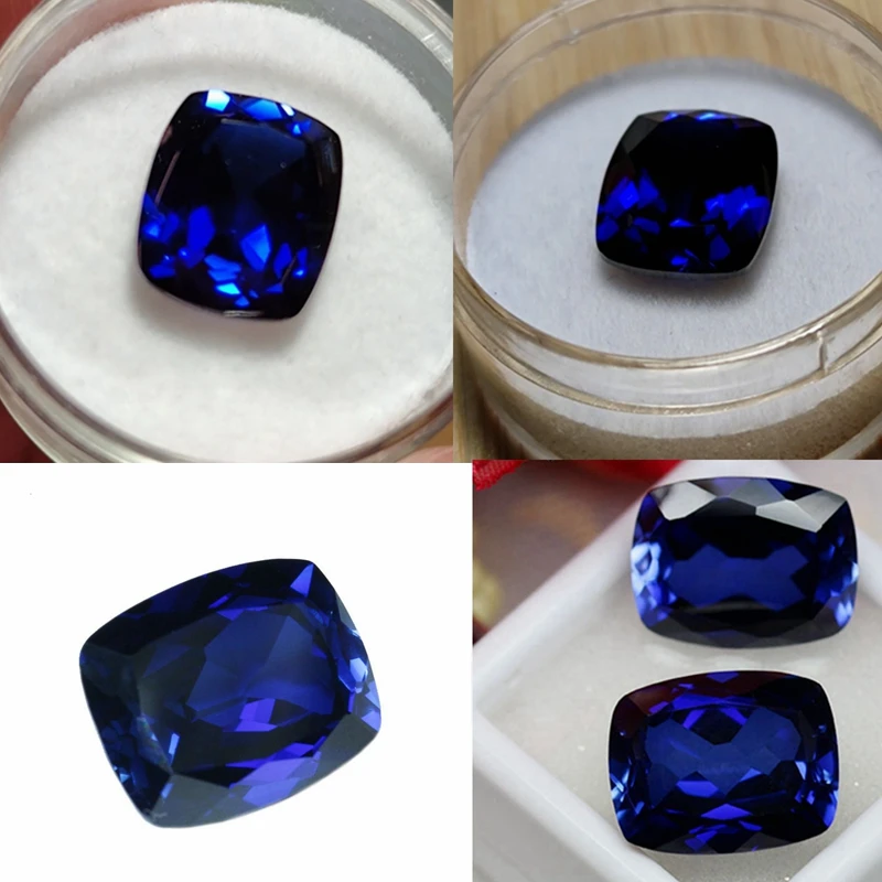 Blue Sapphire Baguette Faceted Cut VVS Loose Gemstones for Collection and Jewelry Making DIY Gift Jewelry Decorative Crafts