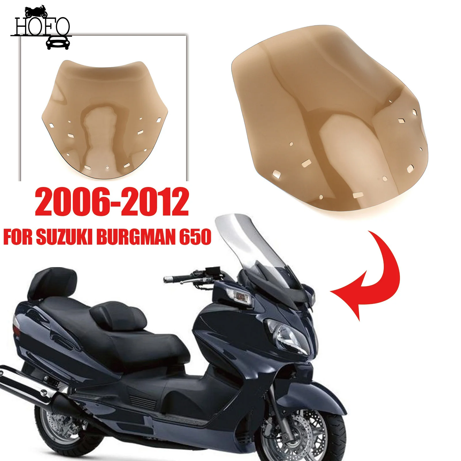 Motorcycle Front Screen Wind Shield Accessories Windshield Windscreen Air Deflector Guard For Suzuki Burgman 650 2006-2012