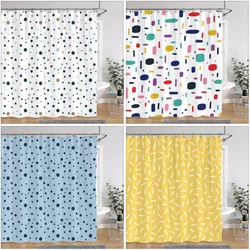 Polka Dot Geometric Line Shower Curtain Colourful Solid Colour Simple Modern Polyester Washable Shower Curtains Bathroom Decor