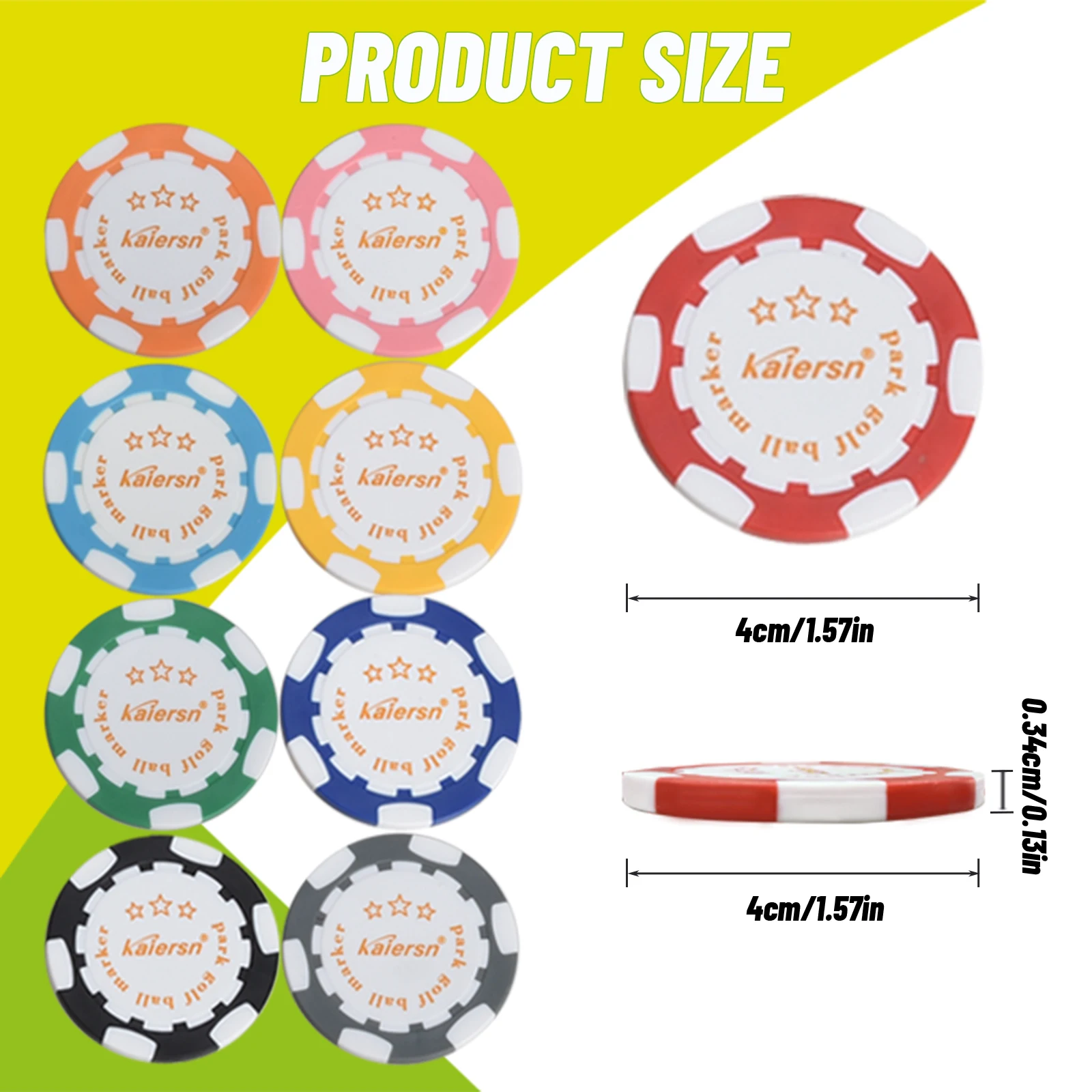 Kaiersn 9-Piece Golf Ball Marker Set – 9-Color Durable Position Markers | Ideal Golf Accessories & Gift for Men & Women - view 5