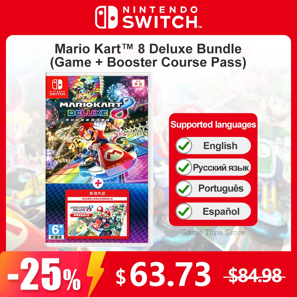 

Mario Kart 8 Deluxe Bundle (Game + Booster Course Pass) Игровая карта «Марио карт» 8 Делюкс (игра + прохождение курса), новинка 100%, карта физической игры Nintendo, поддержка мультиплеера для переключателя OLED