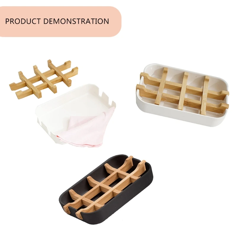 Bamboo Soap Dish for Bathroom Shower Soap Holder Soap for Case Tray for Bar Sink Deck Bathtub Kitchen Hand Crafts