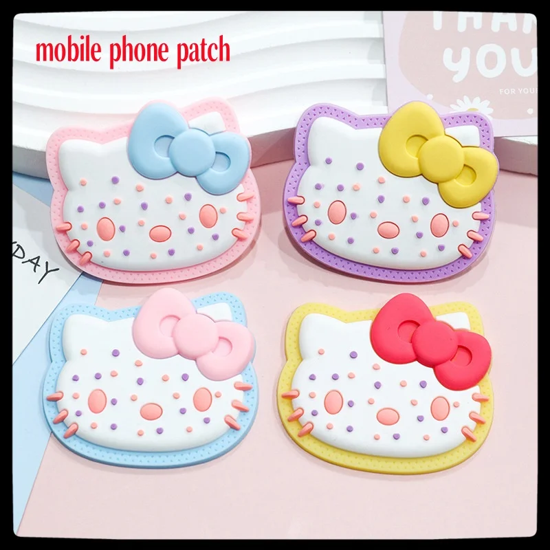 kawaii hello kitty large bow diy cream glue cup mobile phone case headband clip silicone beads decorative accessories anime