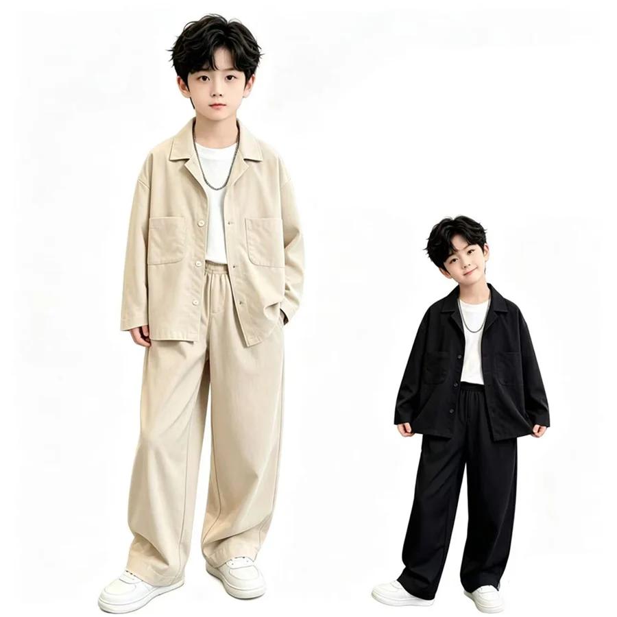 Elegant Kids Boys Formal Blazer Suit Party Wedding Clothes Costume Tuxedo Children Jacket And Pants 2 Pieces Set Age 5 To 14 Yrs