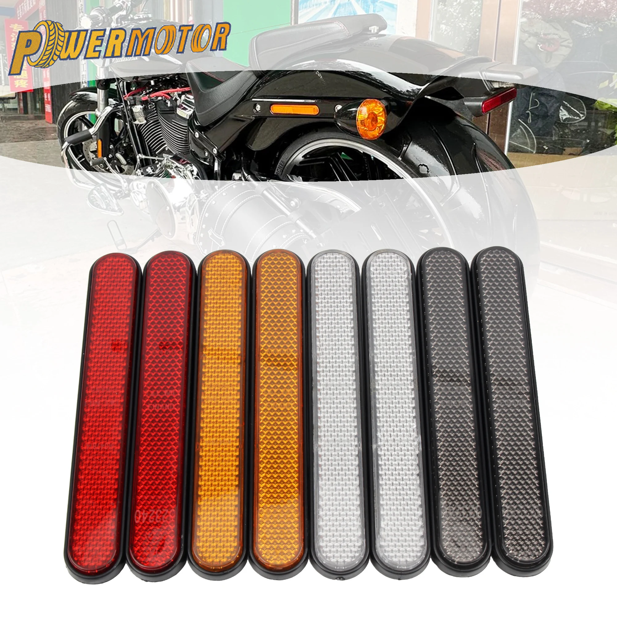 

For Harley Motorcycle Front Shock Absorber Reflective Strip Universal ABS Scooter Motocross Reflector Warning Stickers