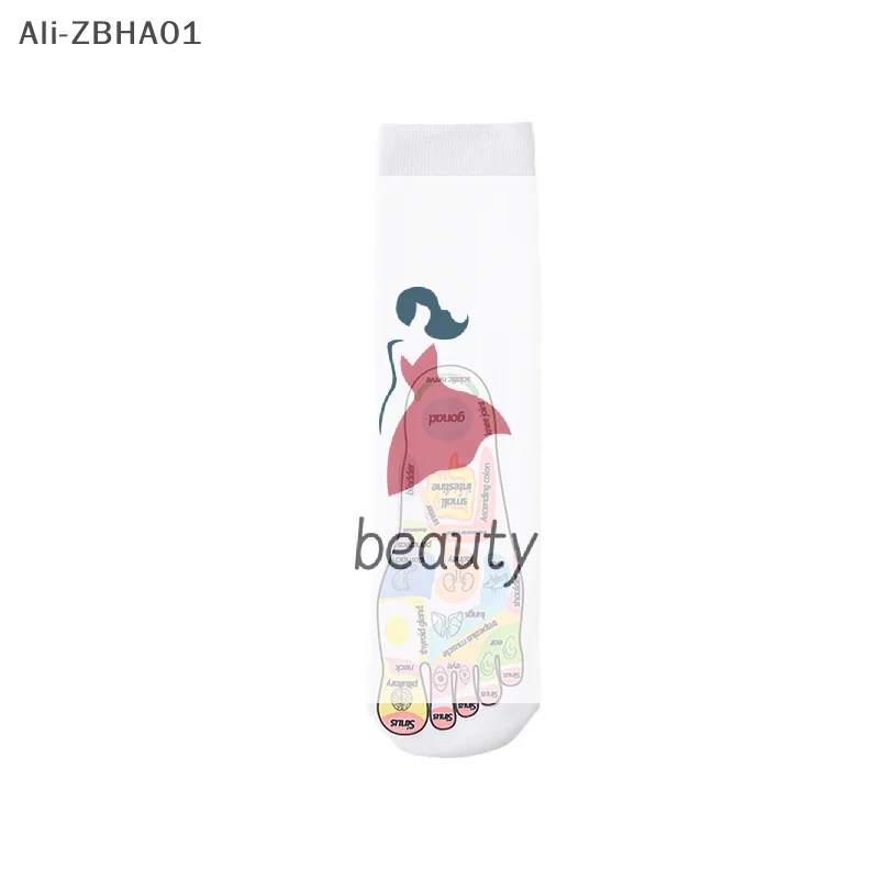 

Reflexology Socks Foot Point Tool Foot Care Relieve Tired Feet Socks Acupressure Foot Massager Visceral Colorful Diagram Massage