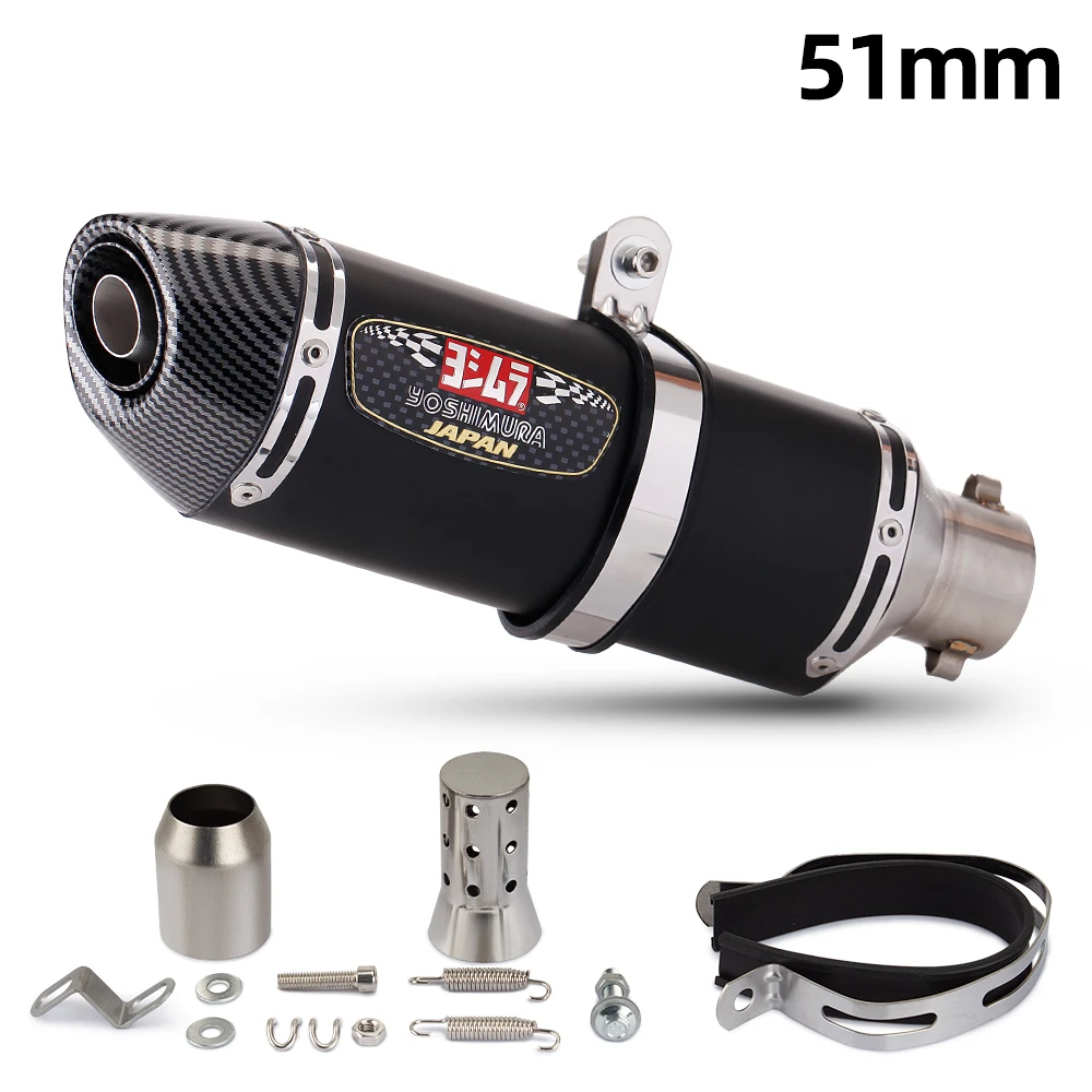 Universal 51MM Motorcycle Exhaust Silencer Modify Yoshimura R77 Small Four Corner Muffler With DB Killer For MT03 NSS350 DL250