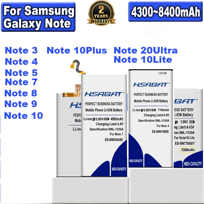 EB-BN985ABY Battery for Samsung Galaxy Note 10 5G X 3 III 4 5 7 8 9 10+ 10 Plus/20 Ultra/10 Lite N970F N9600 N910C N9500 N9200