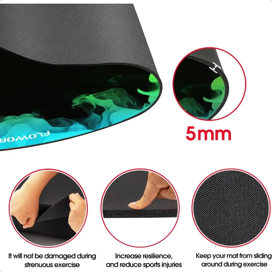 Cheete Jump Rope Mat Large Rubber Exercise Mat Indoor Outdoor Shock Absorbing Mat NonSlip Oval Design for Floor and Rope Protec