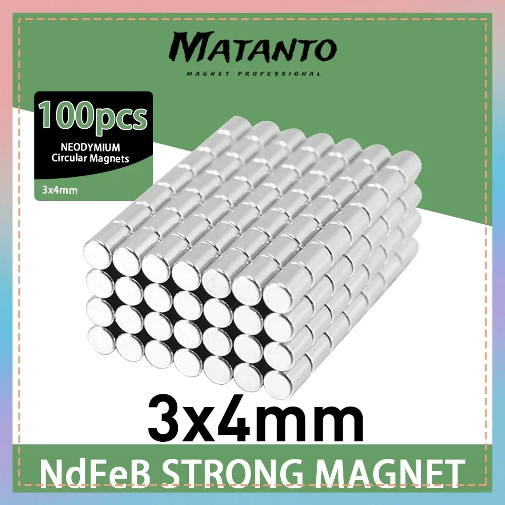 50/100/200/500/1000/2000Pcs 3x4mm N35 Super Strong Cylinder Rare Earth Magnet Round Neodymium Magnets Mini Small Magnet