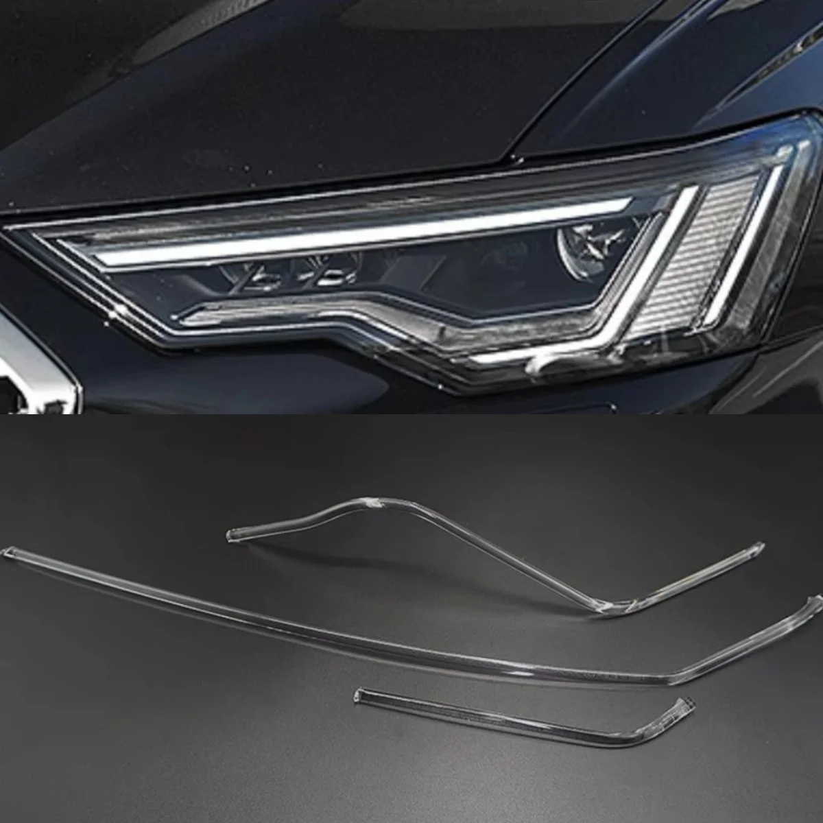 

NEW LED Headlight DRL Tube Light Bars Acrylic tube LED Fiber For Audi A6 C8 2019 2020 2021 2022