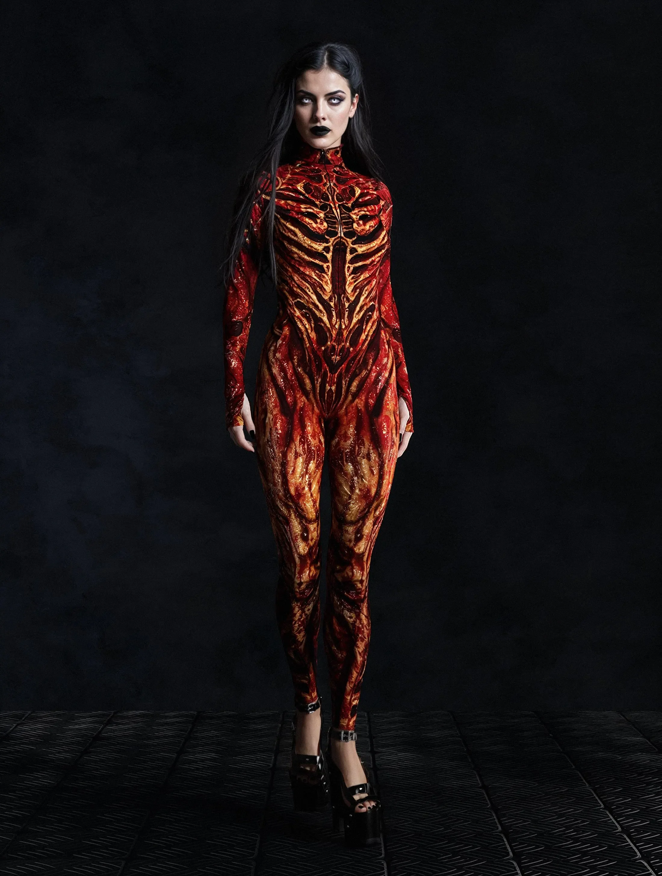 

Women Alien Sexy Skinny Jumpsuit Scary Festival Party Wear Onesie Cosplay Zombie Costume Elastic Bodysuits Rompers 2025