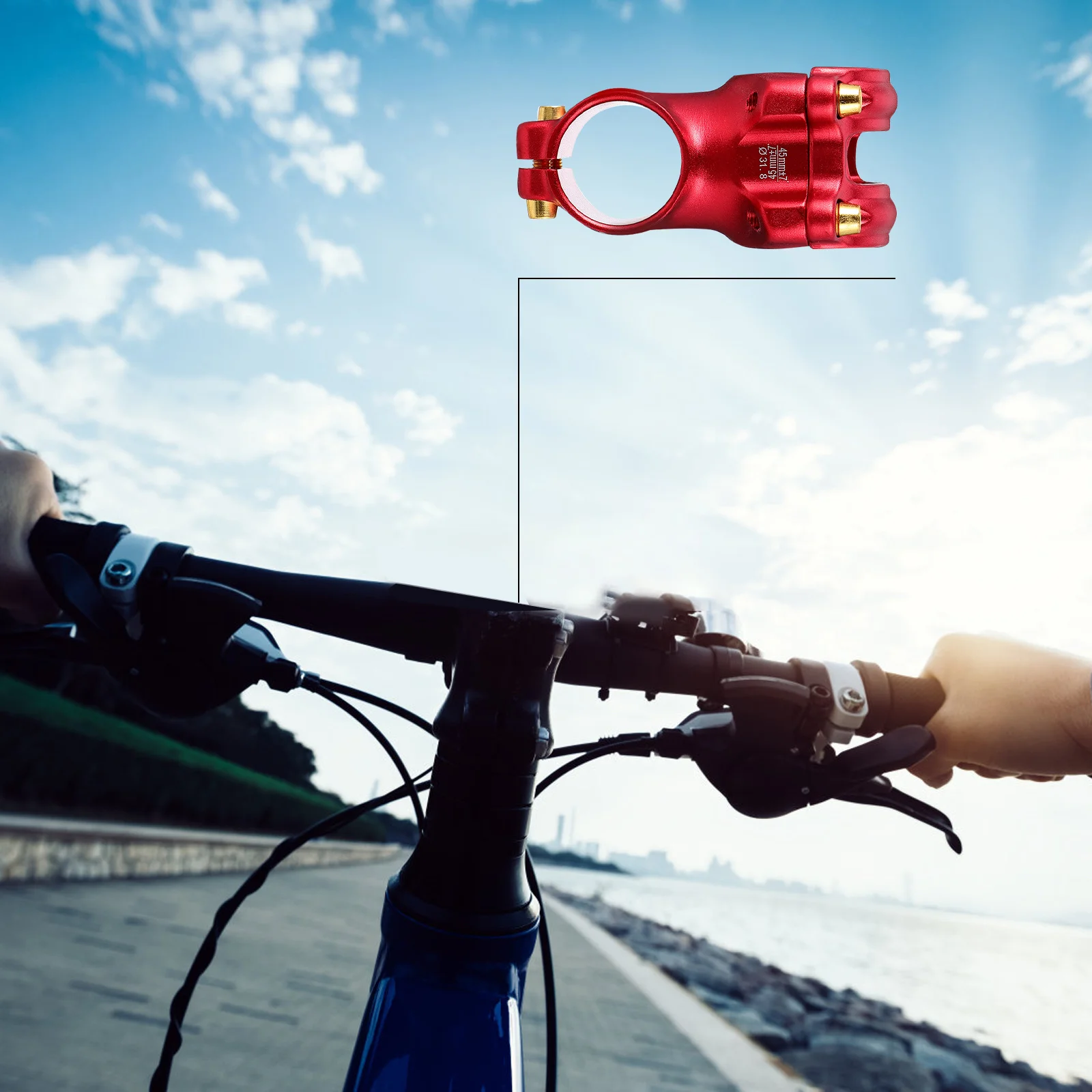 

Colorful Bike Stem Aluminum Alloy Lightweight Handlebar Stem Riser For Mountain Bicycle Front Fork Stability Control