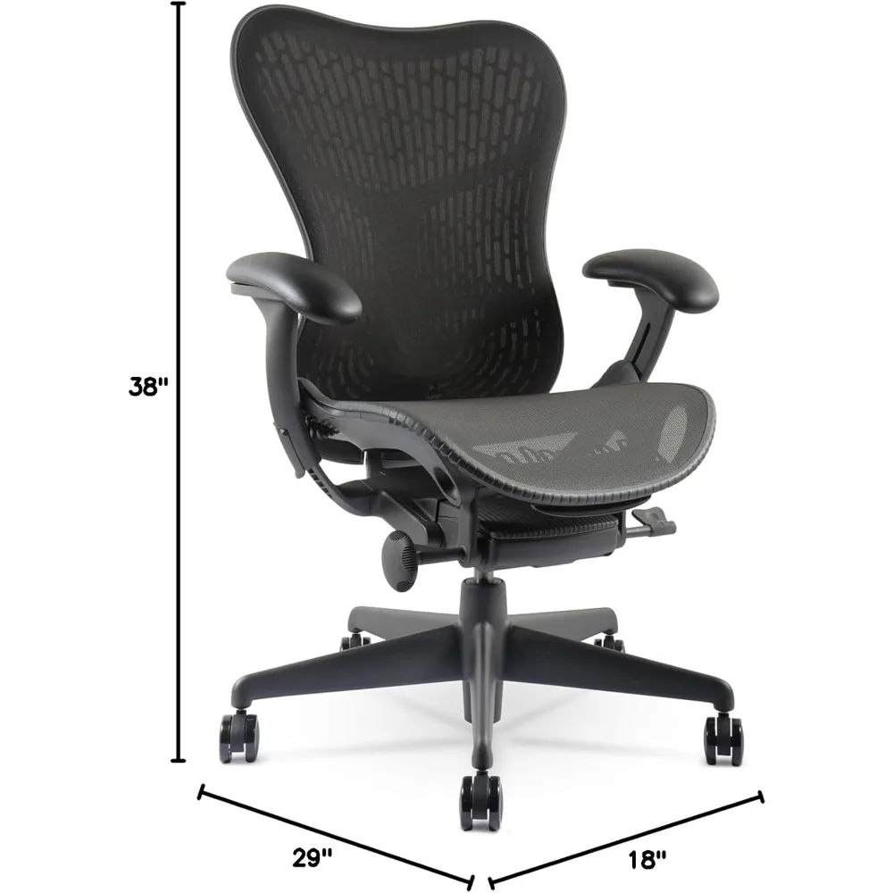 2 Chair - Fully Adjustable Arm Seat Depth Tilt Tension Control Mesh Backrest Lumbar Support - Repackaged Home Office Desk Chair