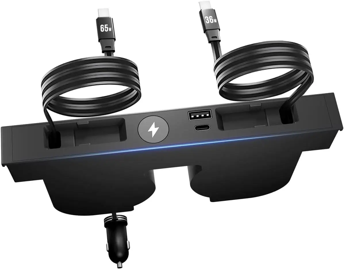 USB Hub for Tesla Model Y/3 Highland 2025 Accessories,  Hidden Console Phone Charger Hub Compatible with Apple Watch