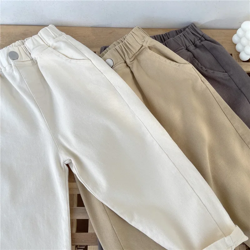 Jungen-Cargohose mit mittelhohem Knopf, lässig, bequem, atmungsaktiv, für Frühling und Herbst, modisch, für Kleinkinder von 1–8 Jahren – Detail 8