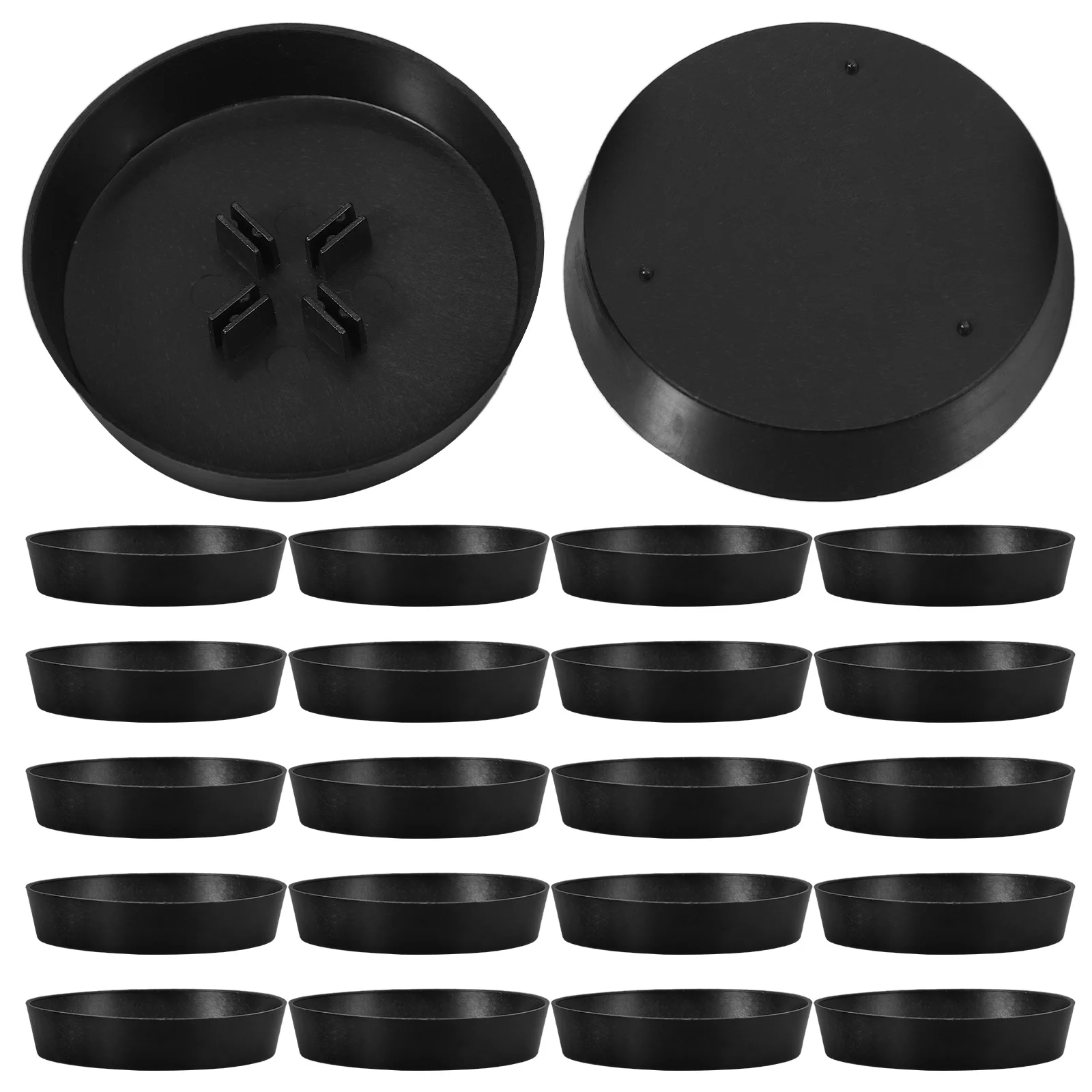 

48Pcs Mini Christmas Tree Round Base Stable Paper Blossom Tray Decorative Holder for Festive Tabletop Display Plastic Base