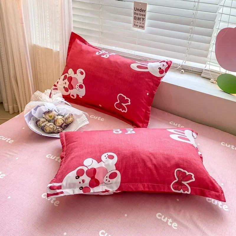 Kuup 3-4pcs Cartoon Bedding Set Duvet Cover Set Soft Bedding Printing Bed Linen Queen Size Bedding Set Fashion Design For Girl