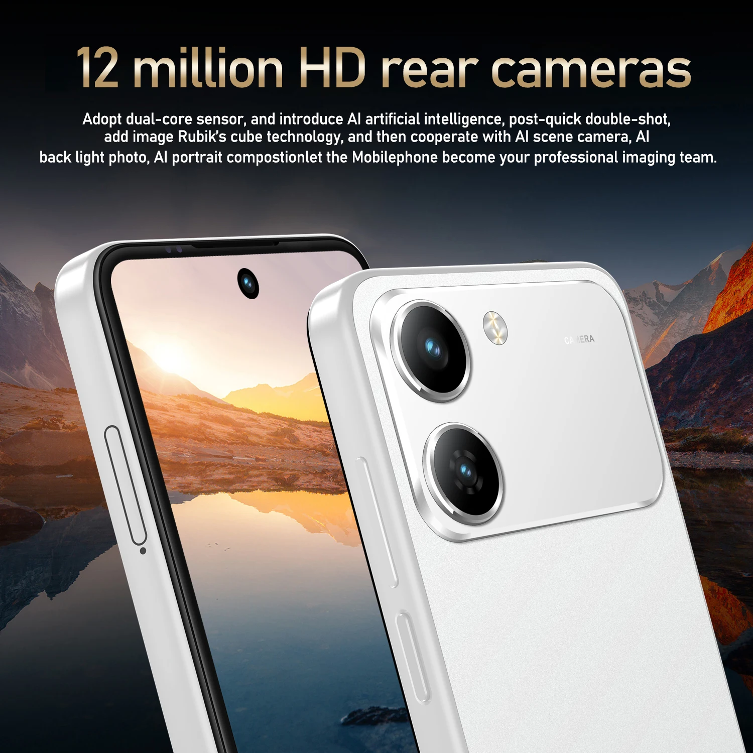 Global Version Smartphone 8GB+256GB 4G Smartphone, 5.3" Cellphone LCD 60Hz Display, 12MP Camera, 4100mAh Battery HD Camera, WiFi