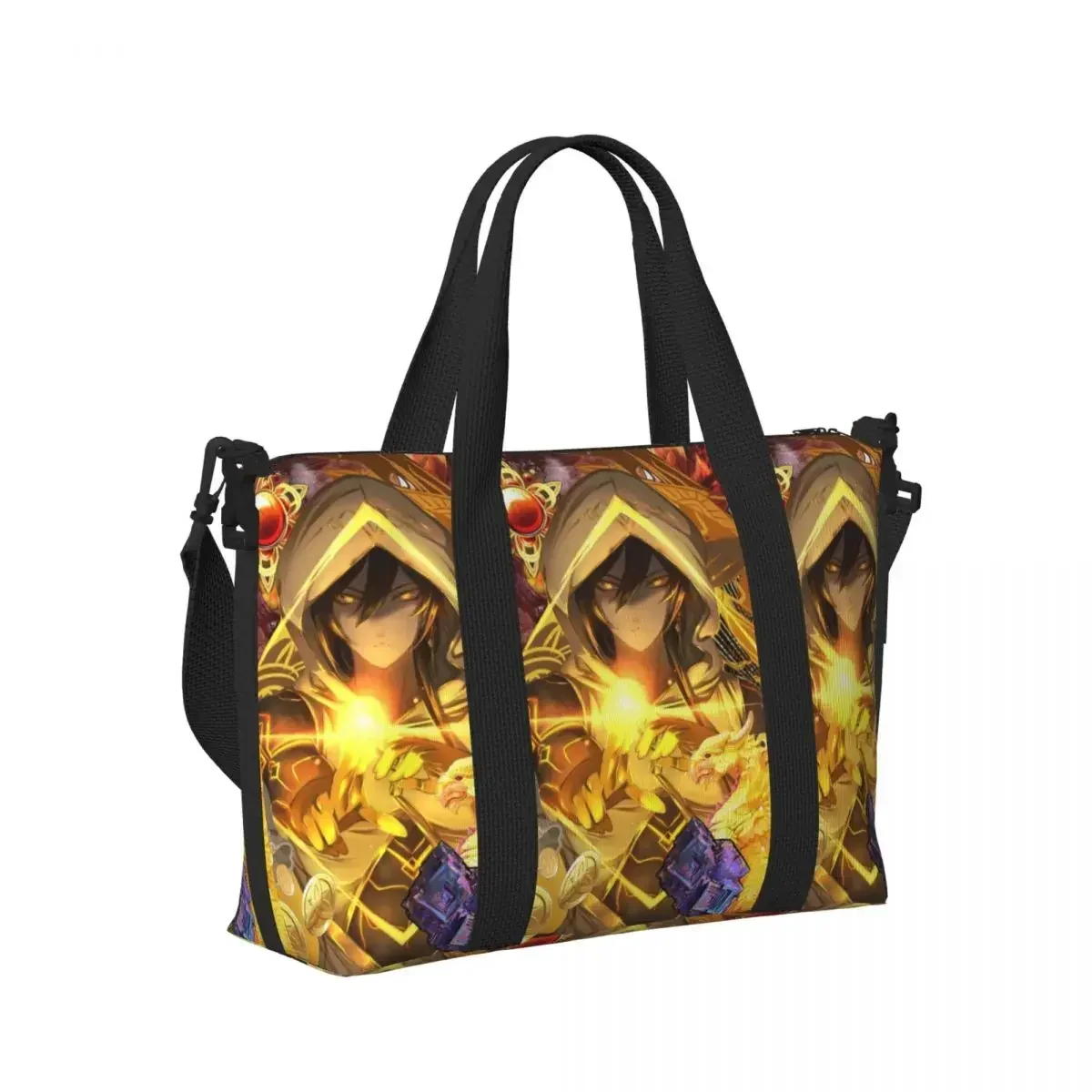 

Zhongli Genshin Impact Beach Travel Bag Large Capacity Tote Bags for Gym Yoga Women Shopping Duffle Shoulder Bag