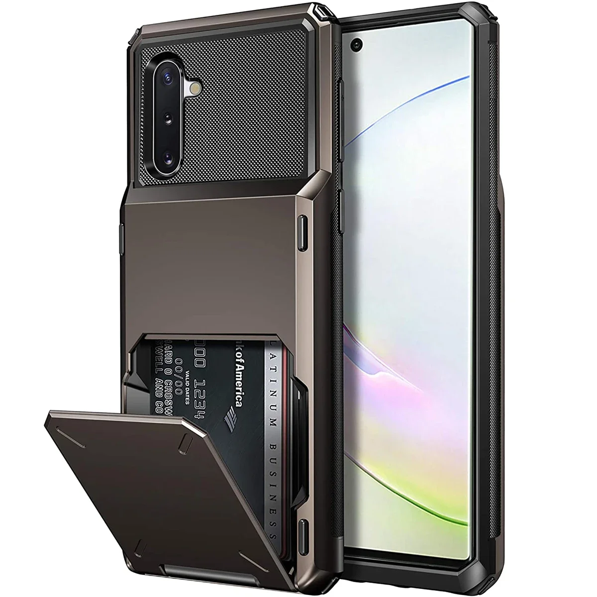 Armor Slide Wallet Card Slots Holder Case For Samsung Galaxy S21 S20 Ultra S20 FE Note 20 Ultra 9 10Pro S8S9 S10 Plus S10E Cover