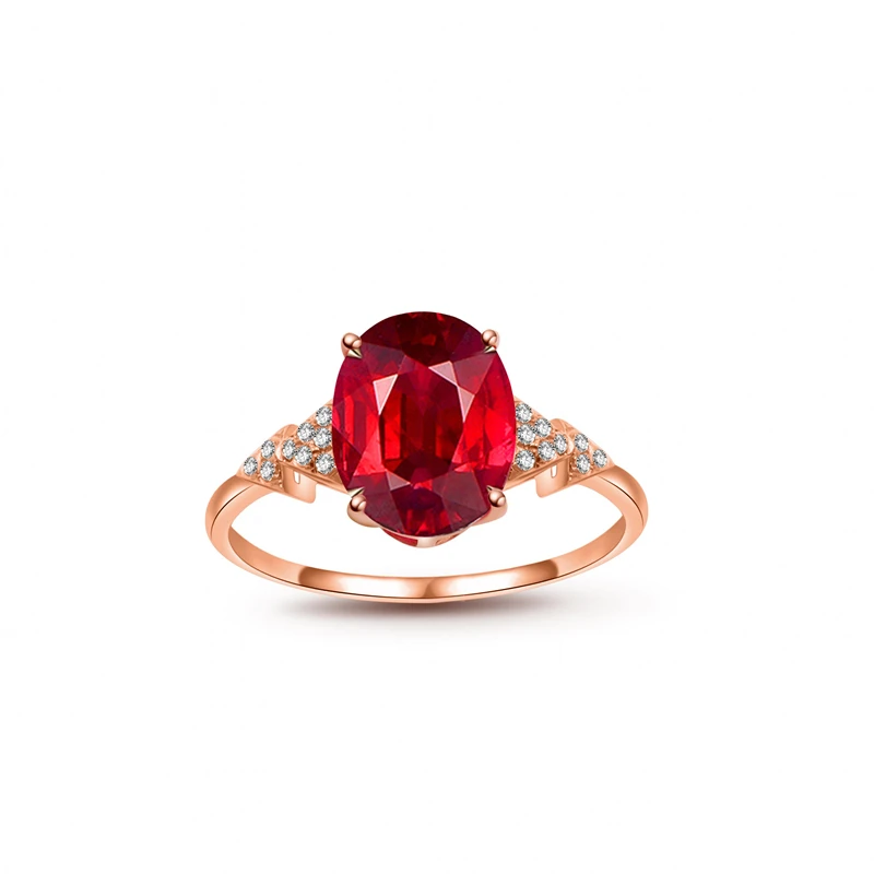 Classic oval ruby ring 585 purple gold fashion luxury plating 14K rose gold red rings for women engagement jewelry 7 * 9mm