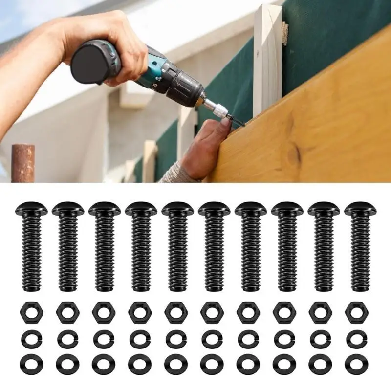 مسامير رأس مستدير y1ud مع مسامير إصلاح المنزل والغسالات السداسية للتثبيت البسيط للاستخدام متعدد الاستخدامات في المنزل #4