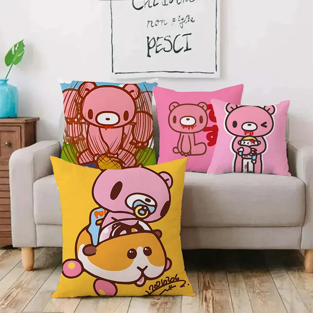 Pillow Covers Cartoon G-Gloomy Cute Bear Sofa Decorative Home Double-sided Printing Short Plush Cute Cushion Cover