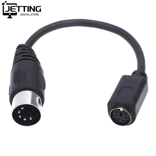 Imagen 1 del producto Adaptador de ratón y teclado para PS2, Cable conector de 6 pines, hembra a DIN, 5 pines, macho, corto, convertidor de 0,15 m, 15cm