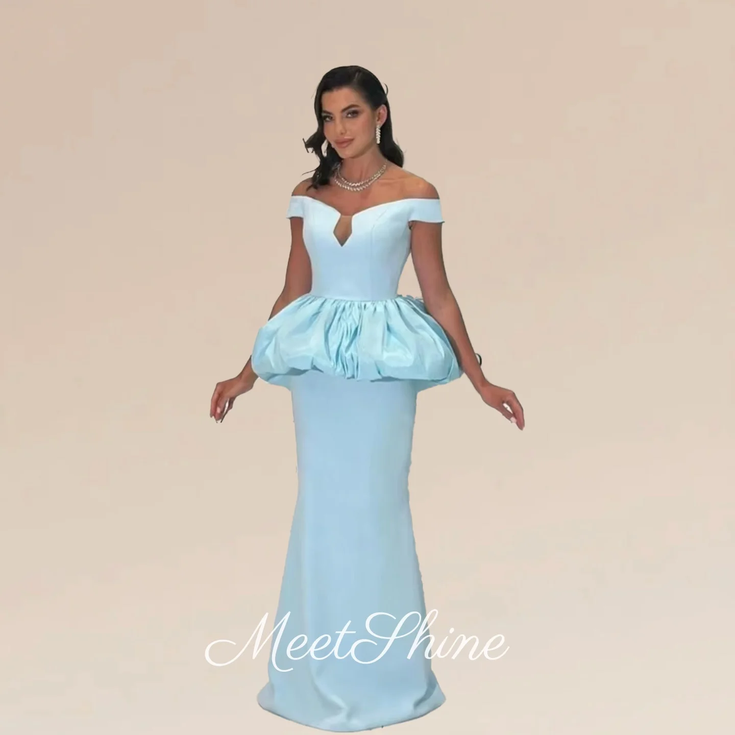 Off-shoulder galajurk Elegante galajurk voor dames Saudi-Arabië avondjurk Vloerlengte Aangepaste formele feestjurk