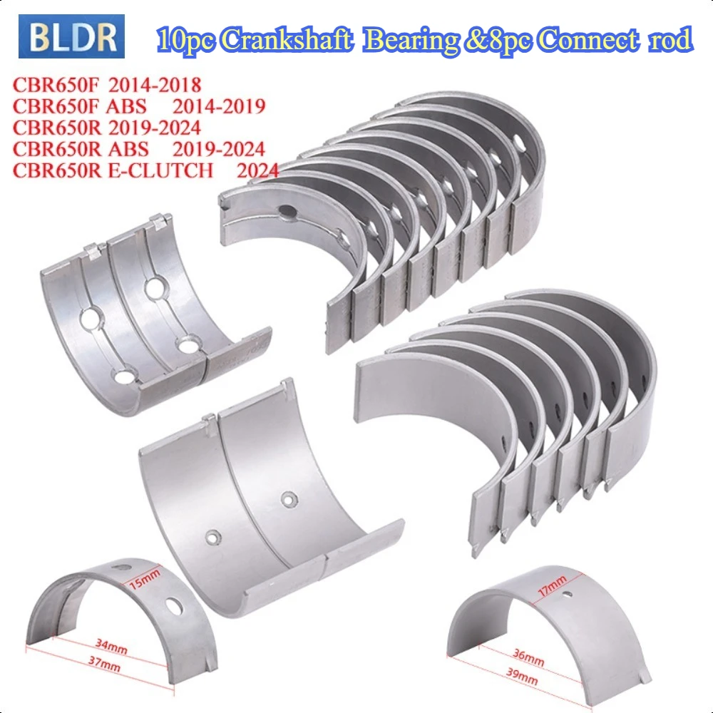 for HONDA CBR650F CBR 650F 2014-2019 CBR650R CBR 650 R 2019-2024 13313/7-MW0-003 13214/8-MJE-D01 34mm~33mm Crankshaft Bearing