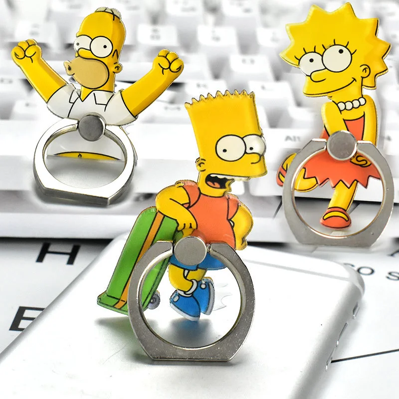 Creative Yellow Man Family Style Finger Ring Holder Male Female Universal Folding Replicate Mobile Phone Finger Ring Holder