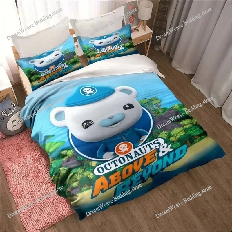 

Cartoon The Octonauts Duvet Cover Pillowcase Barnacles Bedding Set Adult Boy Girl Bedroom Decoration Gift Single Double Size