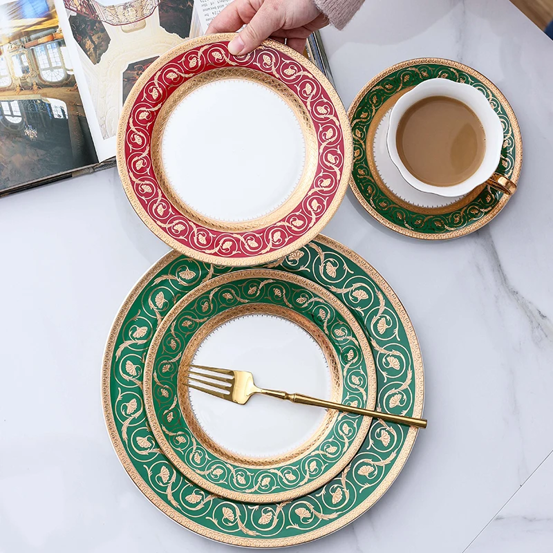 British Afternoon Tea Coffee Cup and Saucer Set Household Western Food Inventory Heart Plate Tea Cup and Saucer European Mug