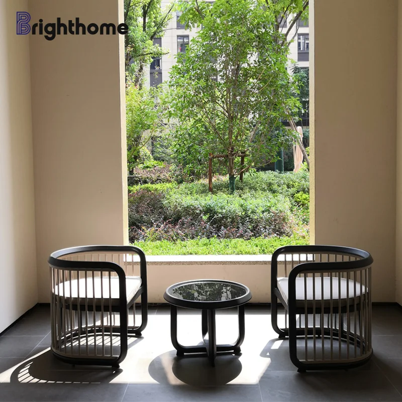 

Комплект уличной мебели из 3 предметов: алюминиевые стулья и стол для отеля, патио, сада