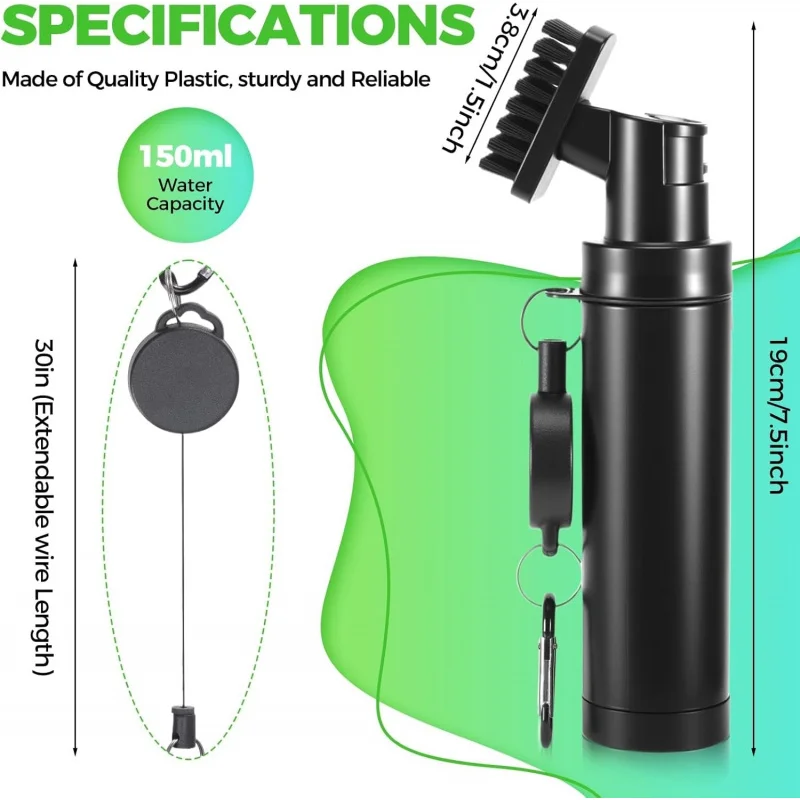 Golf Club Brush Cleaner with Retainer Clip and Squeeze Water Bottle,Essentials Golf Accessories for Men, Best Golf Gifts for Me