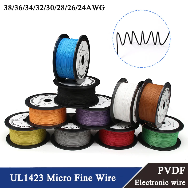 

5~100m UL1423 PTFE Wire Silver Plated Single Core Cable (No Scroll) High Temperature Micro Fine Electronic Line DIY Copper Wire