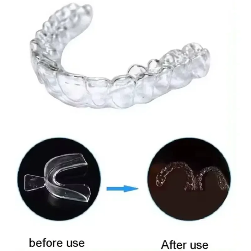 2/4 pçs silicone boca guarda protetor de dentes noite guarda boca bandeja para bruxismo moagem não-ronco proteção de clareamento dos dentes