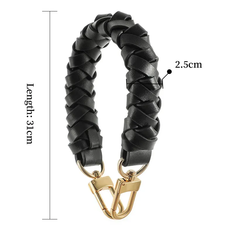 Bag Accessories Handle Strap for Bucket Bag Luxury Handbag Purse Handle Bag Strap Solid Color Weaving Leather Bag Strap TINBERON