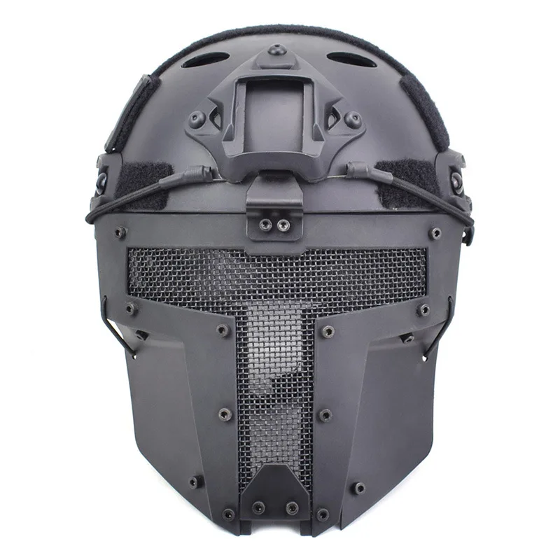 Masque Facial DulHalf avec Casque Rapide, Airsoft, Paintball, Tir en Plein Air, CS, Wargame, Masques de Protection en Maille D.lique