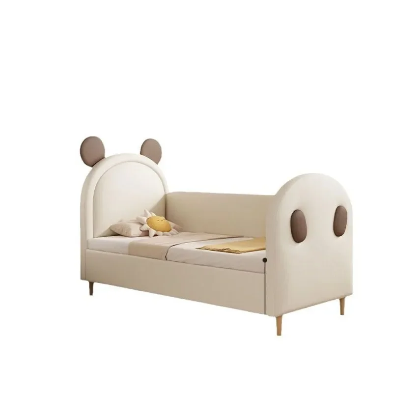 

Кровать из массива дерева с расширенным защитным бортиком для мальчика