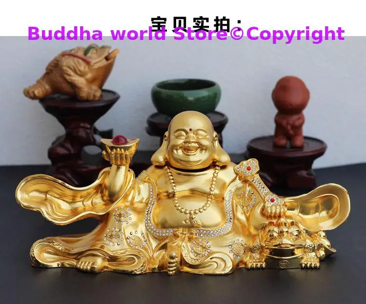 2025 HOME CAR SHOP Recruit wealth Maitreya God of wealth Mammon Buddha golden Copper GOOD LUCK FENG SHUI talisman ornaments