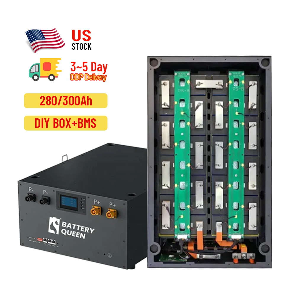 

Seplos DIY Kits 48V 280ah LiFePO4 Battery Case 51.2V Box Smart BMS Active Balance Equalizer 2A for Solar Energy Prismatic Cells