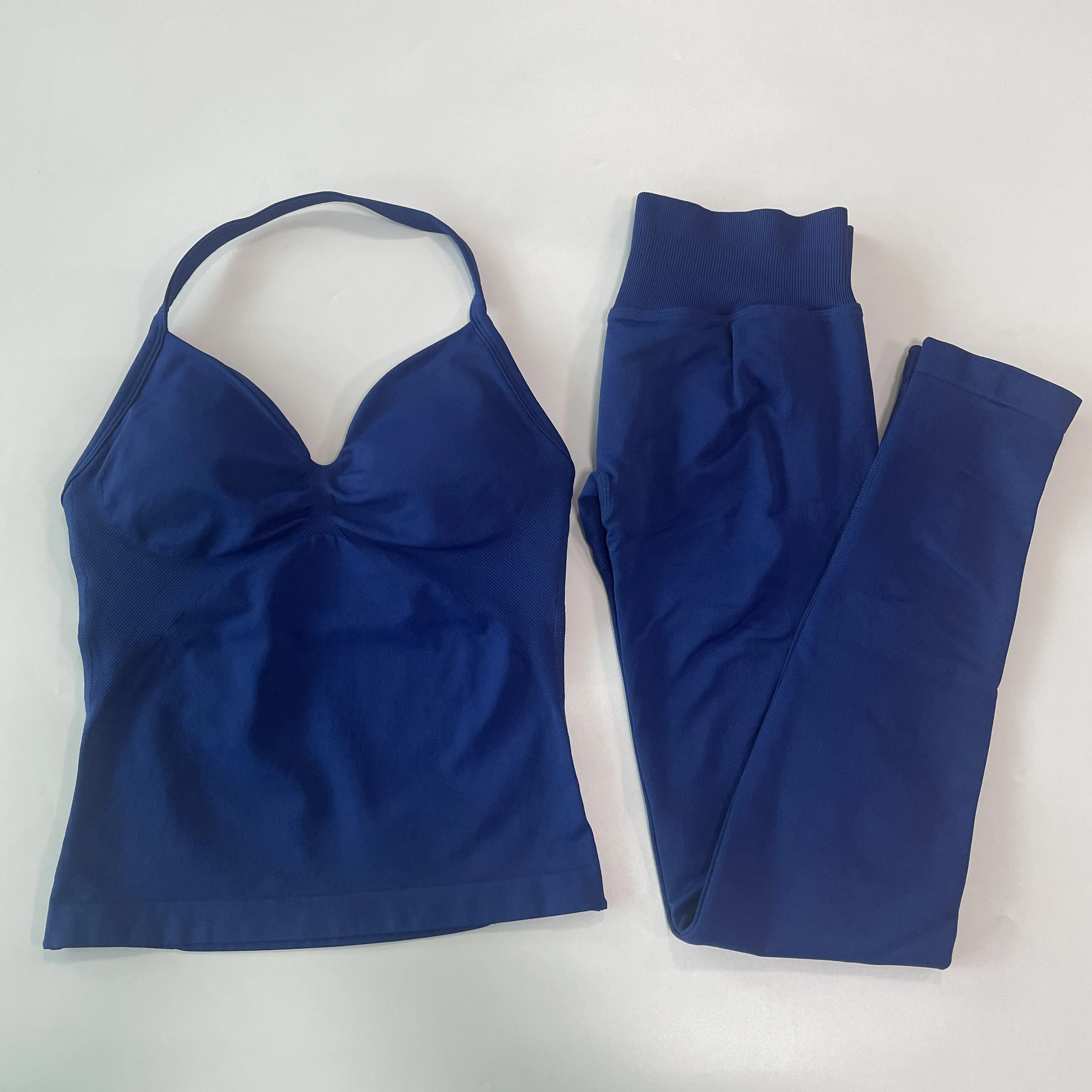 Pericic 2-teiliges Sportset für Damen, Rückenfreies Tanktop, Yoga-Oberteil, Hochgeschnittene Nahtlose Gym-Leggings, Yoga-Sets, Sportbekleidung, Workout-Set – Detail 12