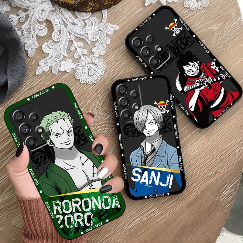 One Piece Nami Usopp Cute For Samsung A53 A52 A33 A32 A51 A71 A21S A13 A73 A55 A22 A23 A35 A72 A54 A12 5G Black Cover