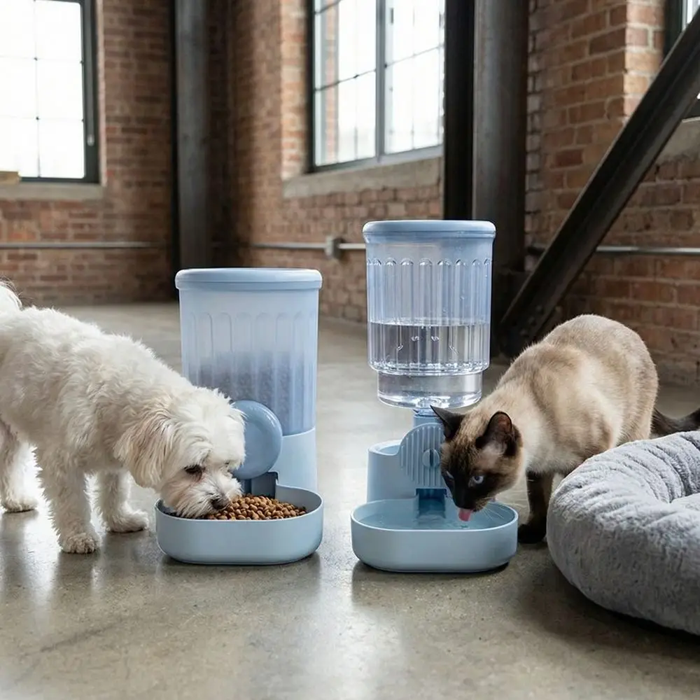 

Large Capacity Automatic Pet Feeder Cage Mounted Detachable Dog Water Dispenser Thicken Siphon Principle Cat Food Dispenser